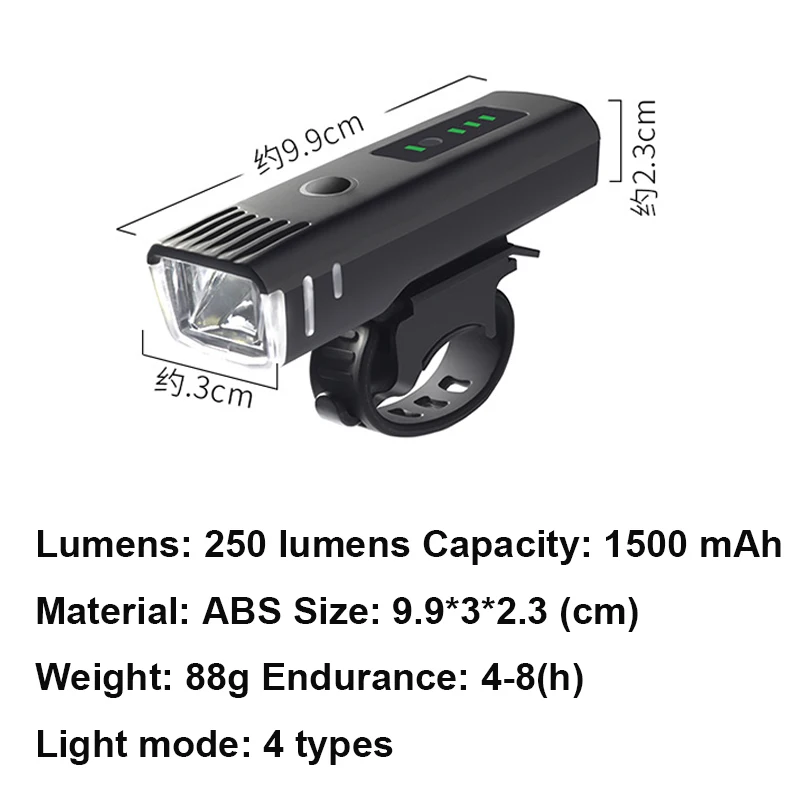 USB Перезаряжаемый велосипедный передний светильник флэш светодиодный умный
