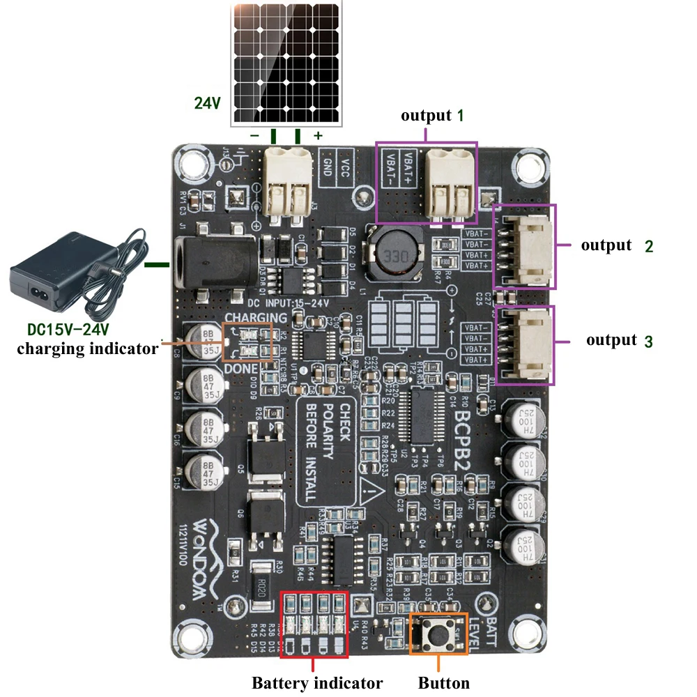 3S 18650 литиевая батарея и со слежением за максимальной точкой мощности Солнечная