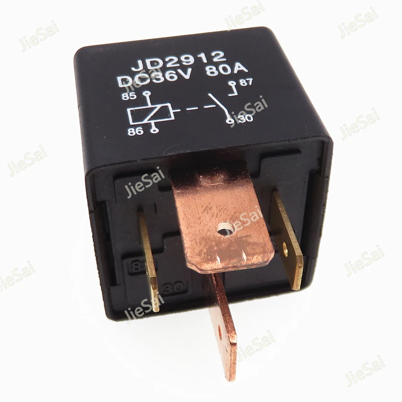 

1pcs JD2912 80A High-power Automotive Relay 4 Pin Normally Open Direct Current Car Relay For Auto Replacement