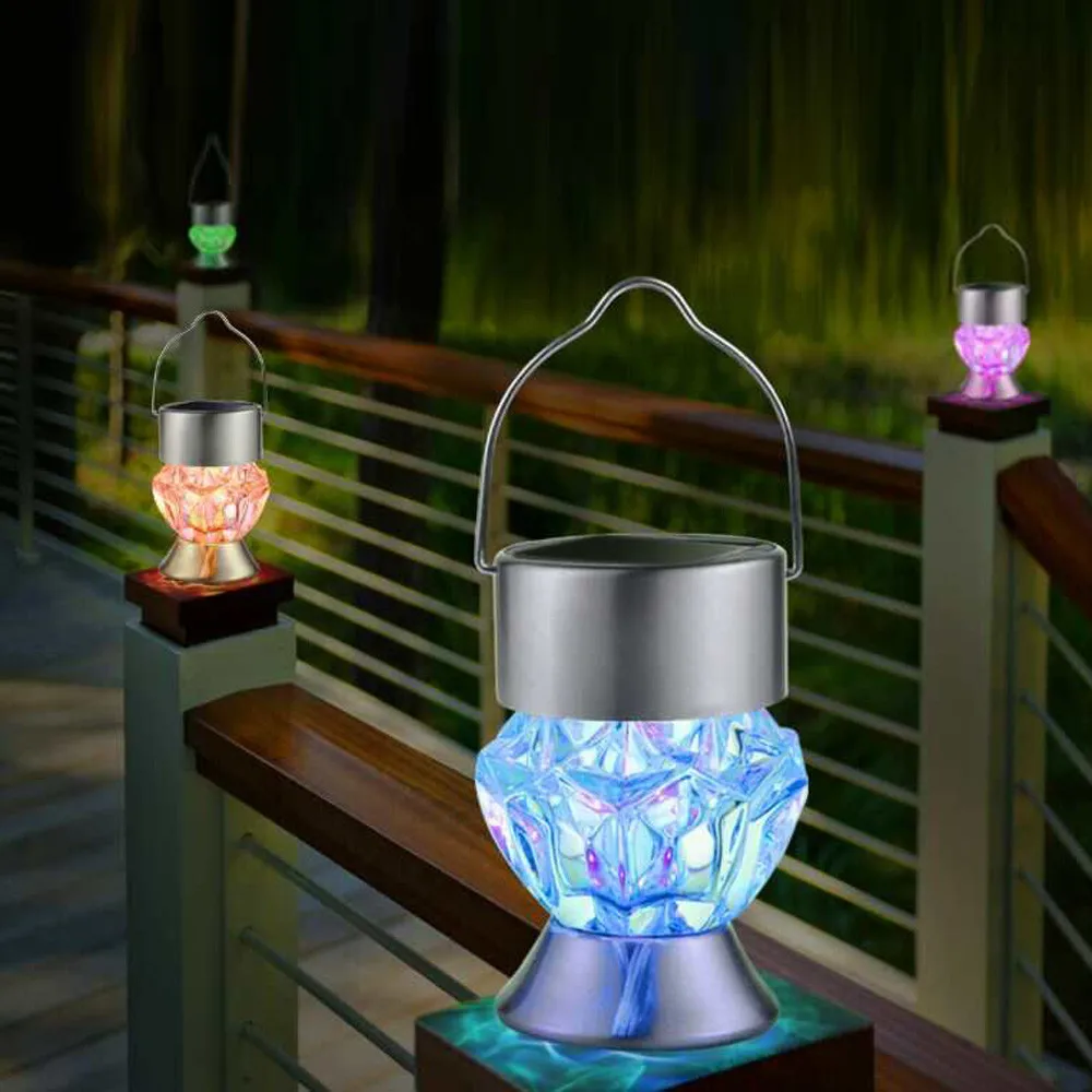 

Garden Decoration Outdoor Waterproof Solar Rotatable Outdoor Garden Camping Hanging LED Light Diamond Lamp Home Decor