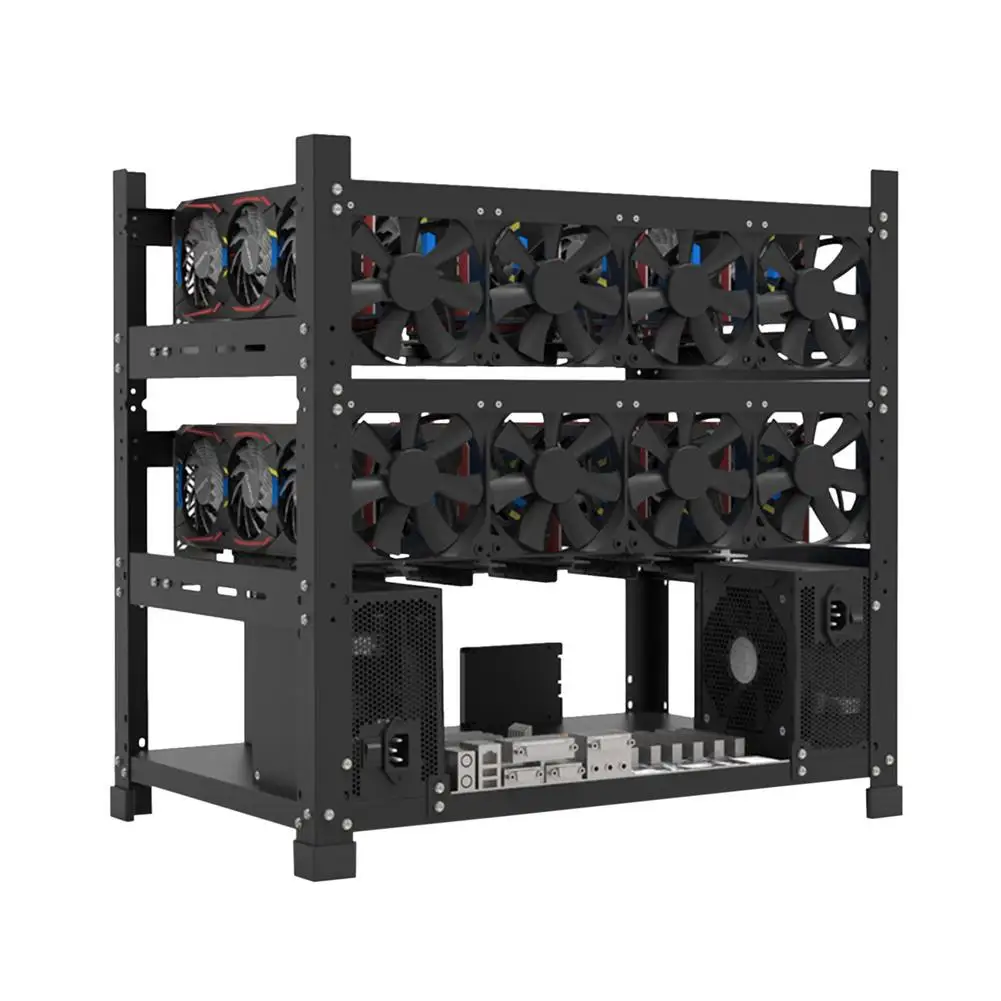 

Открытая рамка для добывающей установки, 12 GPU, стойка для майнинга, аксессуар для эфира ZEC, трехслойная Ферма для Mineria