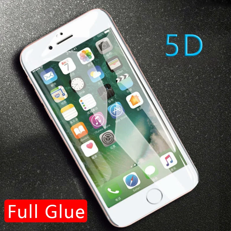 Закаленное стекло 5d с полной проклейкой для Iphone 6 s 7 8 Plus X Xr Xs Max Защитная пленка