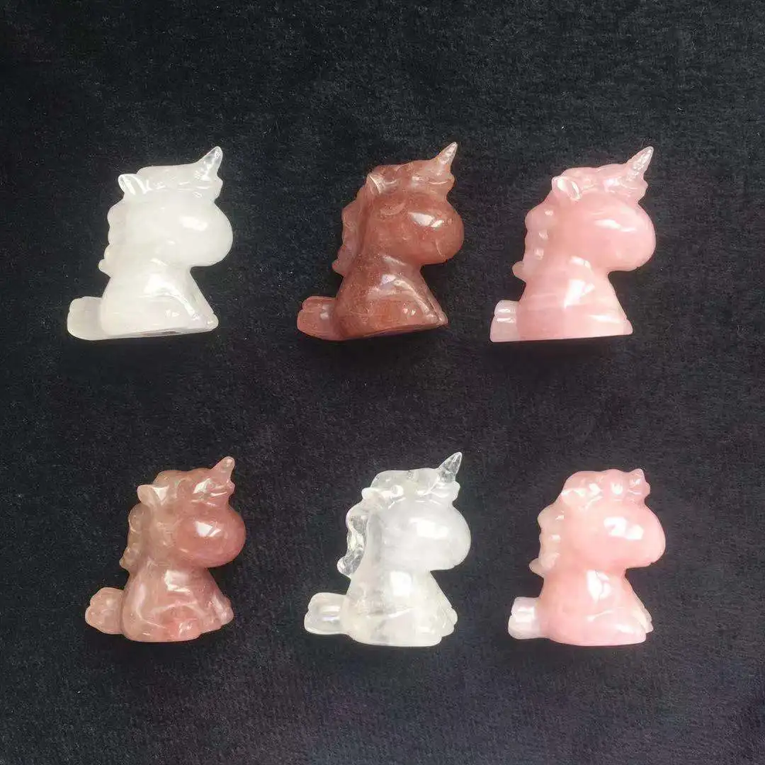 

Factory Wholesale Crystal Gemstone High Quality Crystal Stone Hand Carved Uincorn For Gift And Decoration YHM