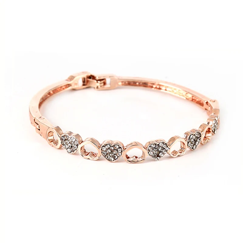 Big promotion New fashion Gold Color Austrian Crystal cuff charm Bracelets Bangles for women Jewelry Gifts Free shipping | Украшения и