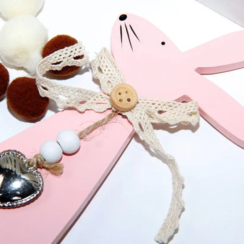 Пасхальный кролик деревянный кулон Деревянное яйцо Кролик Висячие ремесла