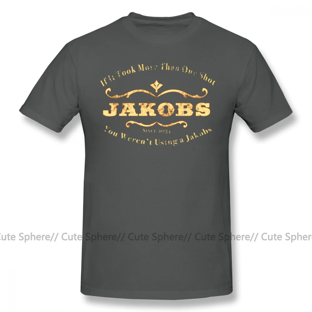 Dark Grey Borderland футболка Jakobs оружие Футболка с принтом забавная Футболка короткий рукав лето 100 хлопок 4xl Мужская футболка - Цвет: Dark Grey