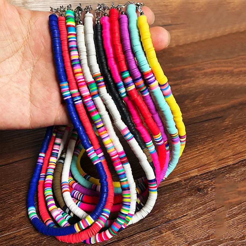 Ожерелье-чокер из разноцветной глины в богемном стиле для женщин и девушек