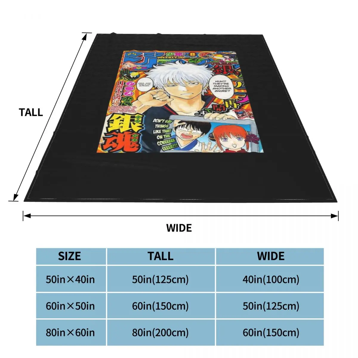 Gintama Shonen-Manta de salto, colcha a cuadros para cama, sof&aacute;, cama, manta con capucha 150-4