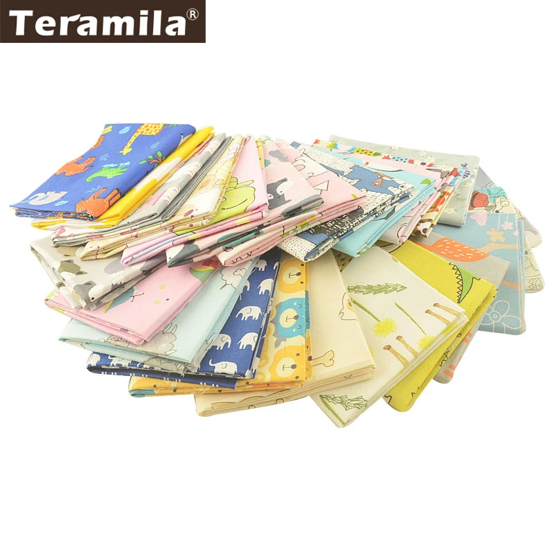 Teramila 40x50 см Telas 100% хлопчатобумажная ткань с мультяшными животными дизайн сделай