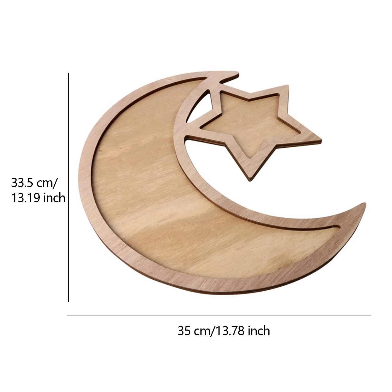 Behogar мусульманский Рамадан ИД Мубарак деревянный поднос форма лунной звезды Еда