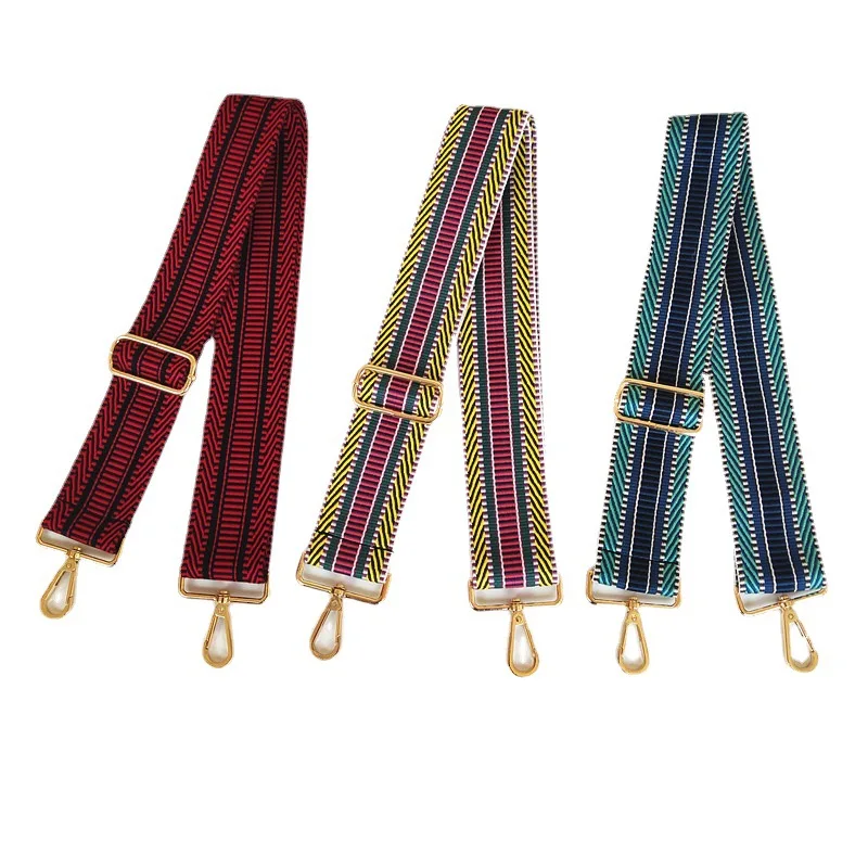 

New Color Bag with Wide Shoulder Strap, One-shoulder Diagonal Bag with Ethnic Style Hundred Matching Pieces with Stripes
