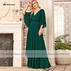 Vestidos размера плюс платья для матери невестыжениха для свадьбы сдержанные женские зеленые шифоновые длинные вечерние платья 2022