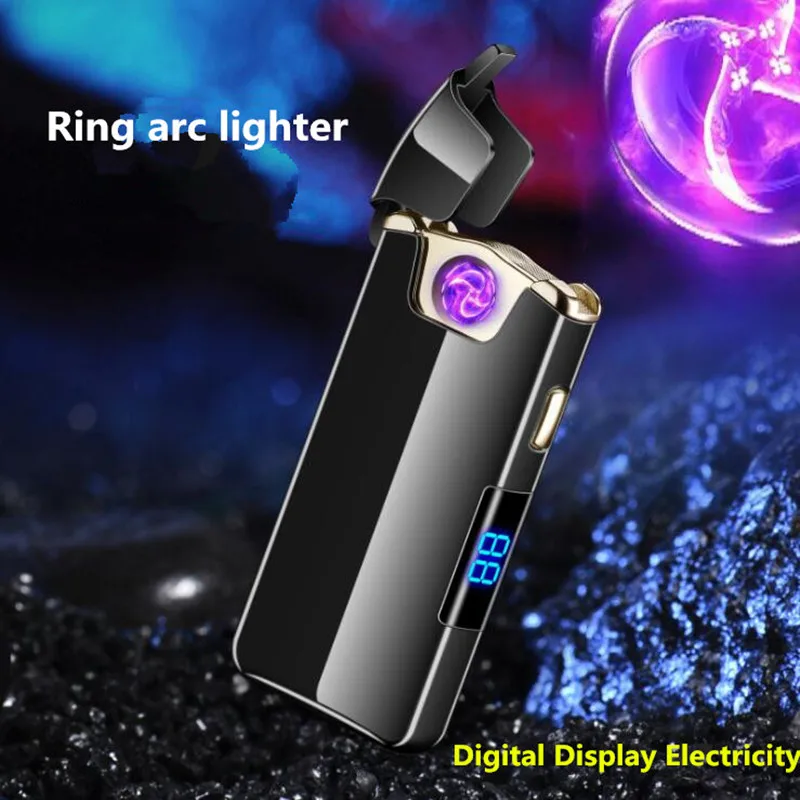 Новой поворотной дуговая Зажигалка сигарета с зарядкой от USB светодиодный