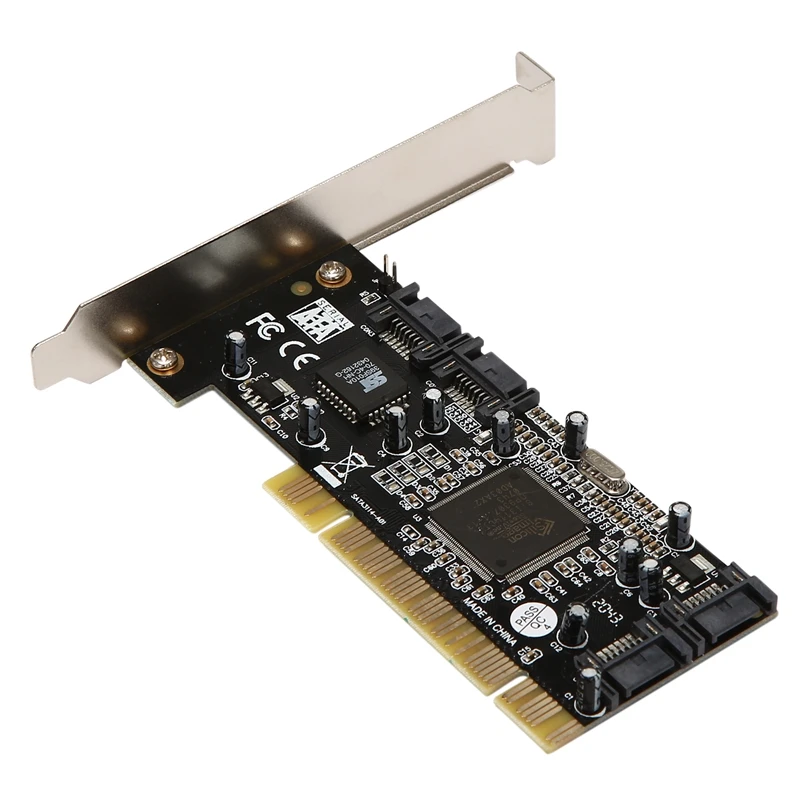 

PCI to 4 SATAII Riser Card SIL3114 Array Card Adapter Support RAID 0.1.0+1.5 Hard Disk Expansion Card