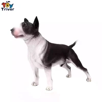 lifelike british bull terrier action figures big pet dog model figurine collection educational cute toy for kids children crafts