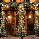 СВЕТОДИОДНАЯ Гирлянда-занавеска с питанием от ЕС, сказочный светильник в виде лозы, Рождественская гирлянда, водонепроницаемый декоративный светильник для Рождества, свадьбы, дома, дерева