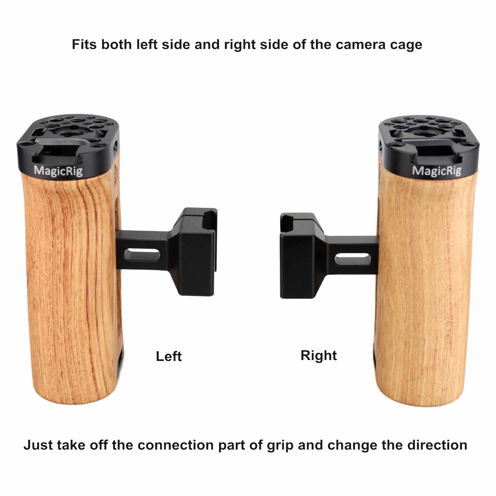MAGICRIG Adjustable Wooden Handle Grip Universal Side NATO with Cold Shoe Mount for A7RIII A7III BMPCC 4K /6K Camera Cage | Электроника