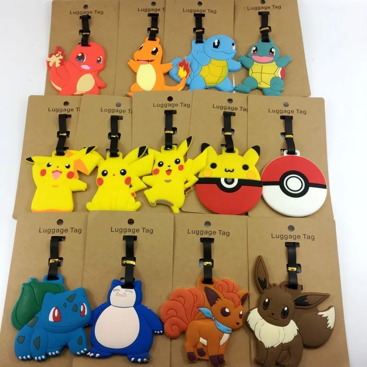 Бирки для багажа Пикачу экшн-фигурки игрушки Eevee Raichu Charizard Mewtwo Pokemons чемодан
