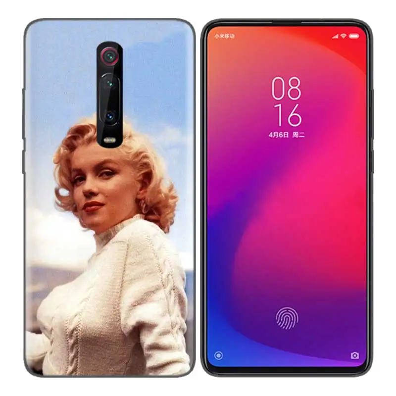 Черный мягкий силиконовый чехол-сумка для Xiaomi mi 9T CC9 Red mi 4 4X5 6 6A 7 7A Note Plus K20 Pro F1 Tampa Fall Marilyn Monroe t