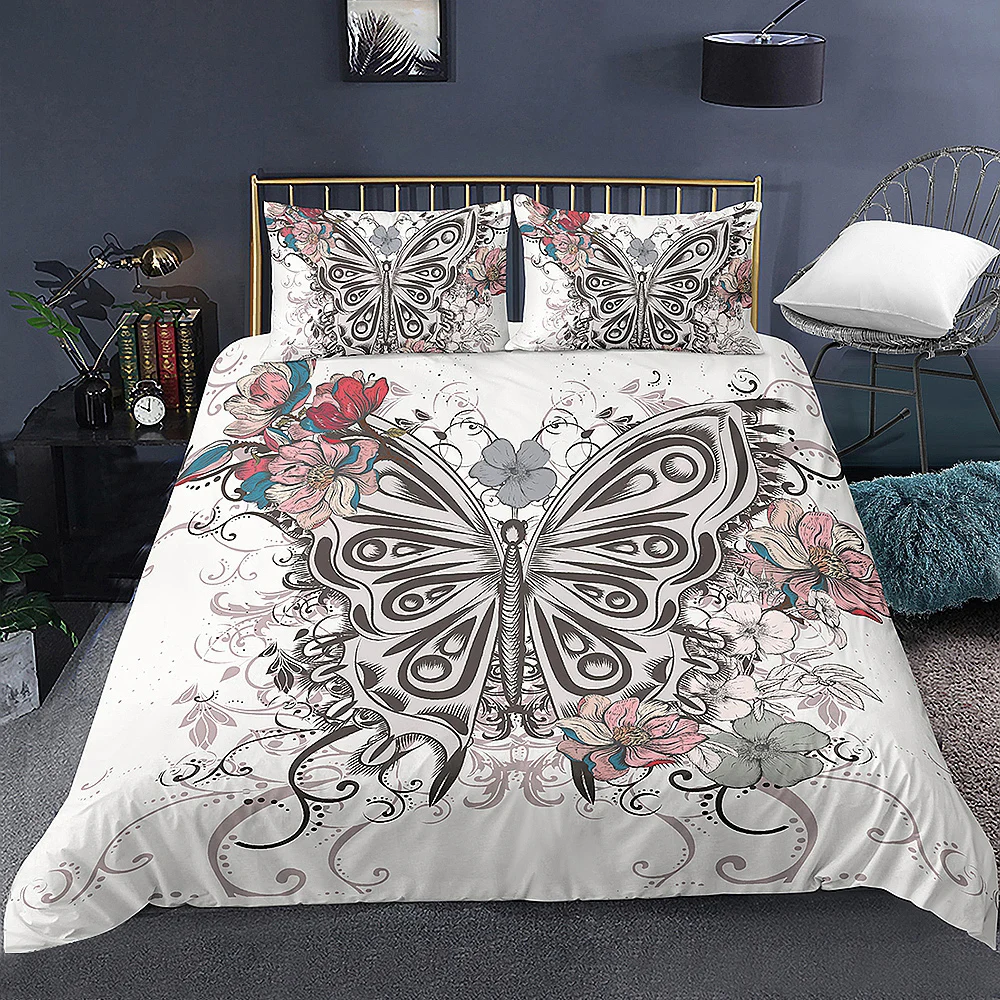 

Butterfly Printed Bedding 3D Bed Linen Duvet Cover Set Au Us Eu Twin Full Queen King Bedding Set Comforter Cover Set For Home
