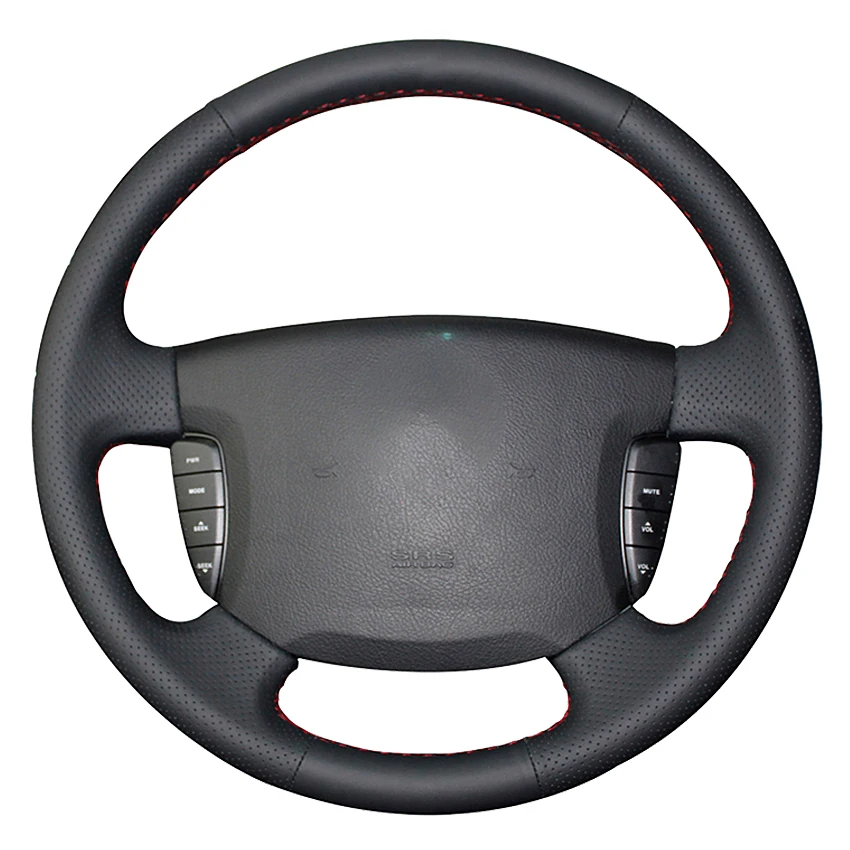 

Black Artificial Leather Hand-stitched Car Steering Wheel Cover For Ssangyong Actyon Kyron Accessories