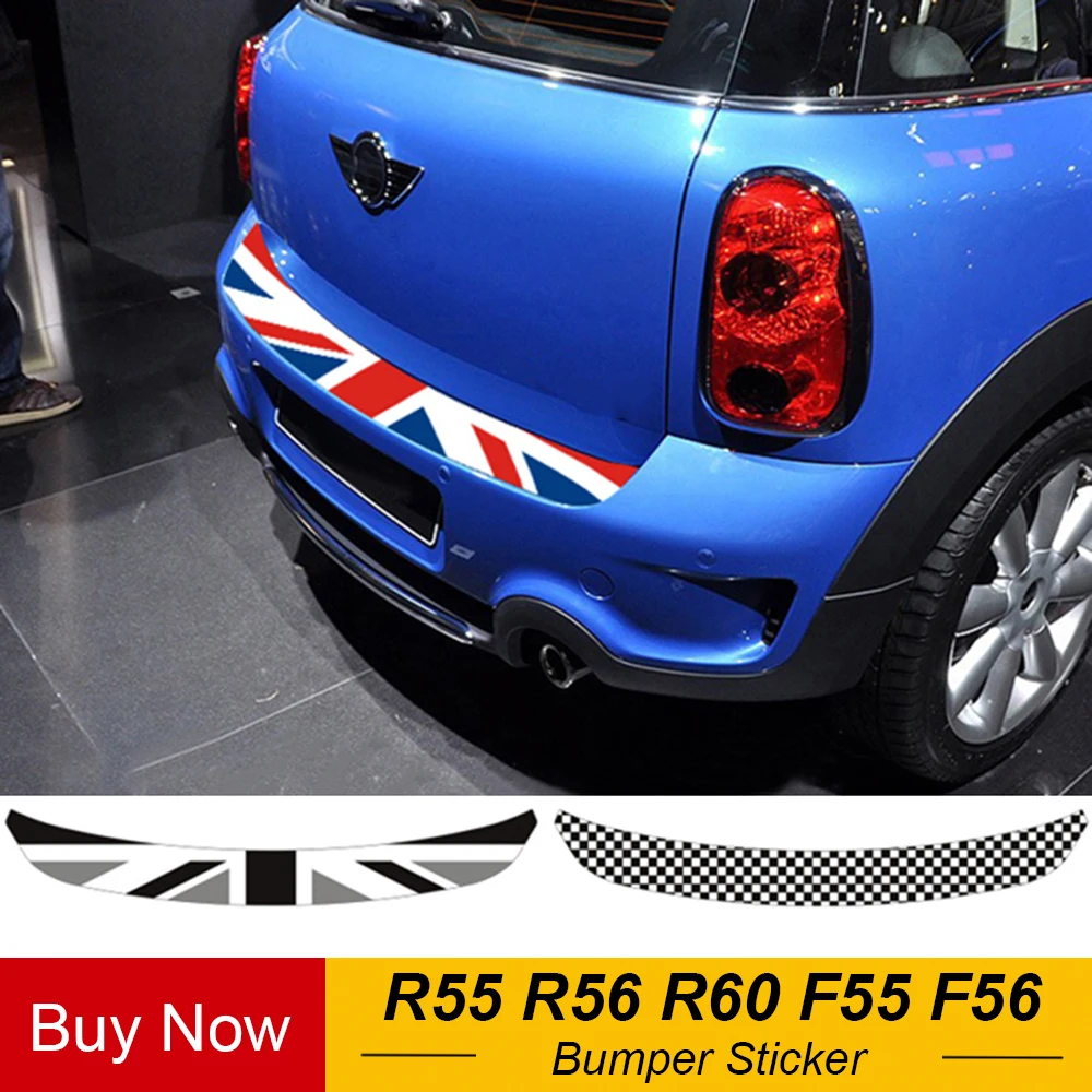 

Union Jack Car Rear Bumper Decoration Sticker Trunk Load Edge Protection Decal For Mini Cooper R55 R56 R60 F55 F56 Car-Styling