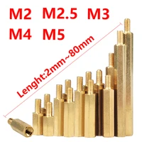 hex brass male female standoff board stud metric hexagon threaded pillar pcb motherboard spacer bolt screw m2m2 5m3 m4 m52 80mm