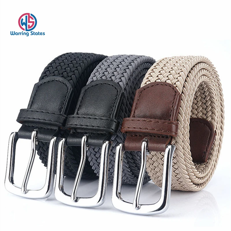 

3.4CM Canvas Elastic Elastic Belt Men and Women Pin Buckle Canvas Belt Young Students Woven Canvas Belt