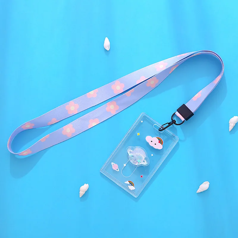 

Creative ID Card Holder Cute Pink Girl Student Card Holder Bus Card Lanyard Card Holder Transparent Card Case Office Accessories