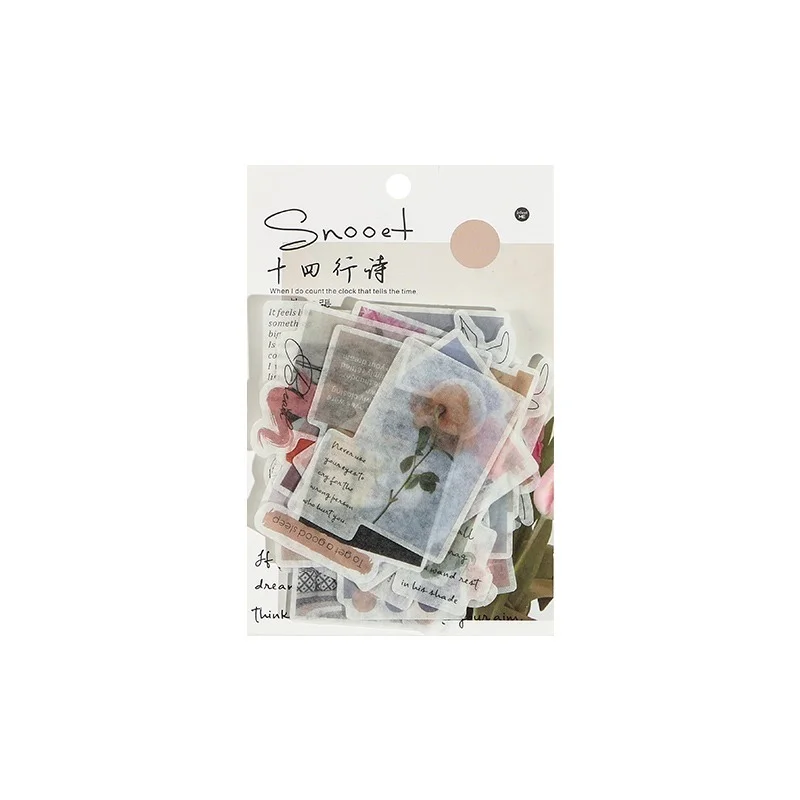 

40pcs/bag Vintage Time Letter Series Bullet Journal Decorative Washi Stickers Scrapbooking Stick Label Diary Album Stickers