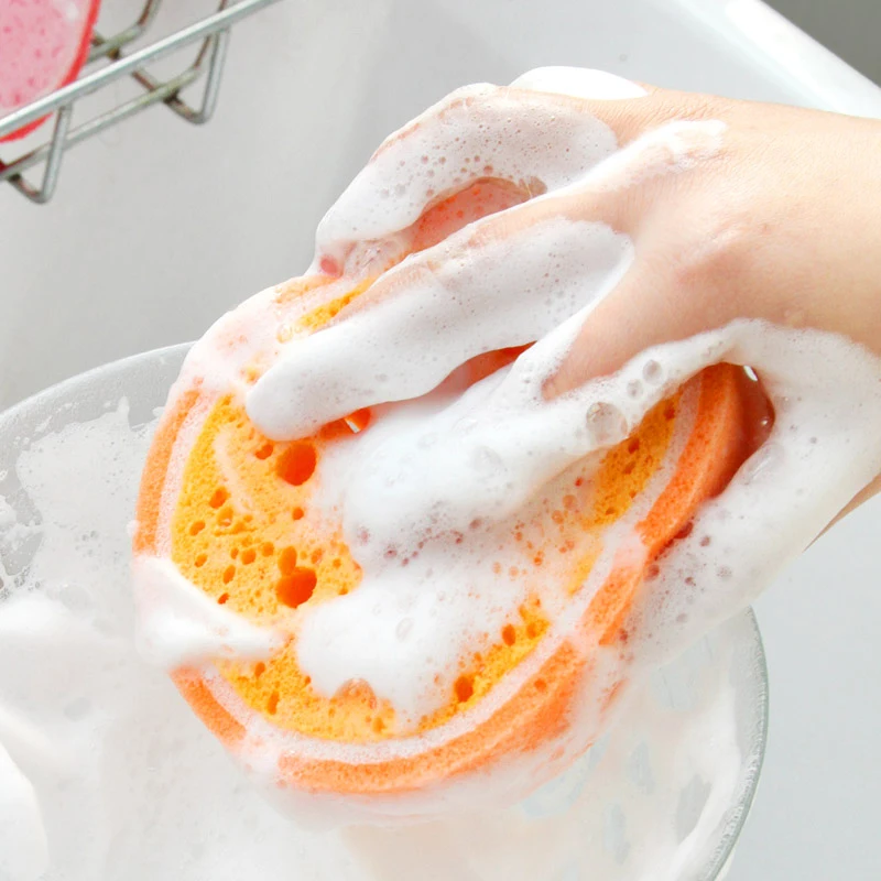 

1 pcs Creative Fruits Sponge Brush Tableware Glass Washing Cleaning Kitchen Cleaner Tool household items Free shipping