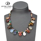 Модное ожерелье-чокер JD ручной работы с разноцветными камнями 18 дюймов ожерелье-цепочка для женщин ювелирные изделия ошейник аксессуары