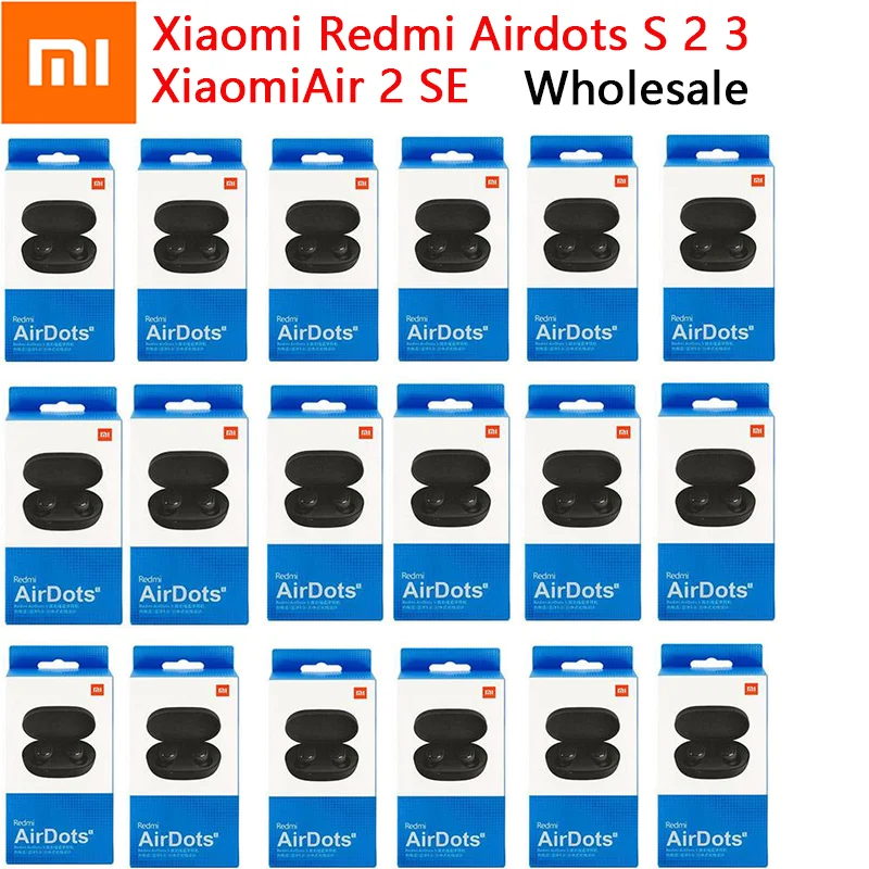 

Bluetooth-наушники Xiaomi Redmi Airdots 2 3 TWS, 6-20 шт., оптом, стереонаушники с басами и Airdots S 5,0, наушники с микрофоном, гарнитура