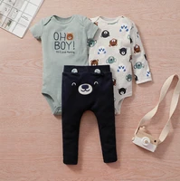 infant baby girl boy clothes set 2021 spring autumn quality soft cotton topsromperpants 3 pieces newborn bebe girls clothing
