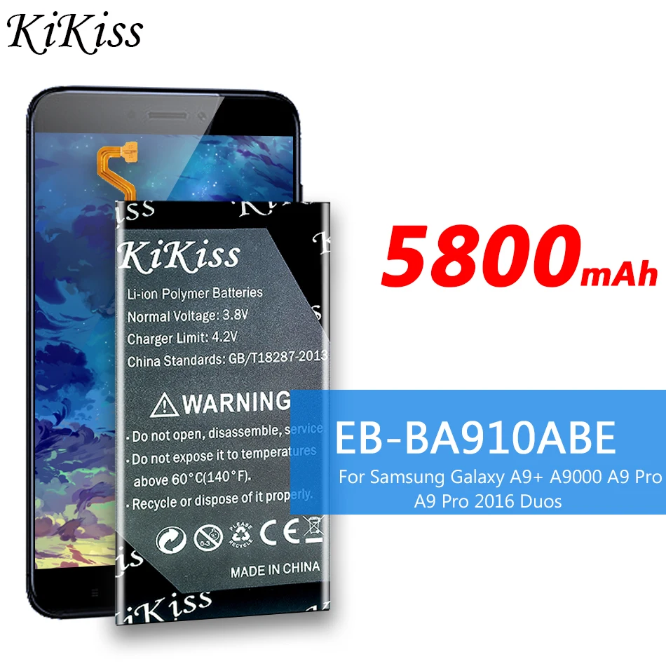 Для Samsung батарея EB BA910ABE 5800 мА/ч для Galaxy A9 Pro 2016 + A9000 A9Pro Duos TD LTE SM A9100 A910F/DS|Аккумуляторы