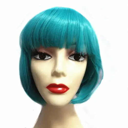 Парик для косплея DBZ Bulma Женский зеленые прямые длинные/короткие волосы