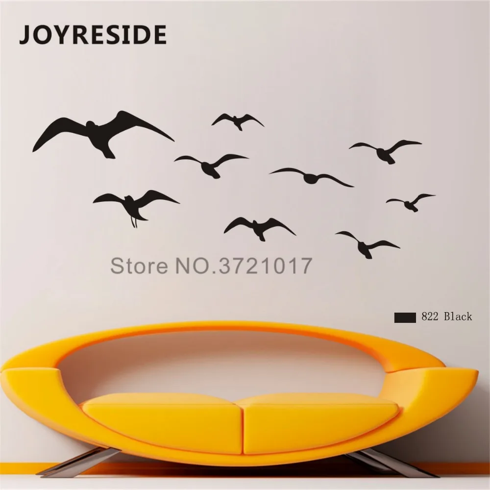 Joyreseve стена чайки Летающая Птица Наклейка океан наклейки виниловые общежития Дети Девушки комната гостиная интерьер спальня дома Фреска A1334