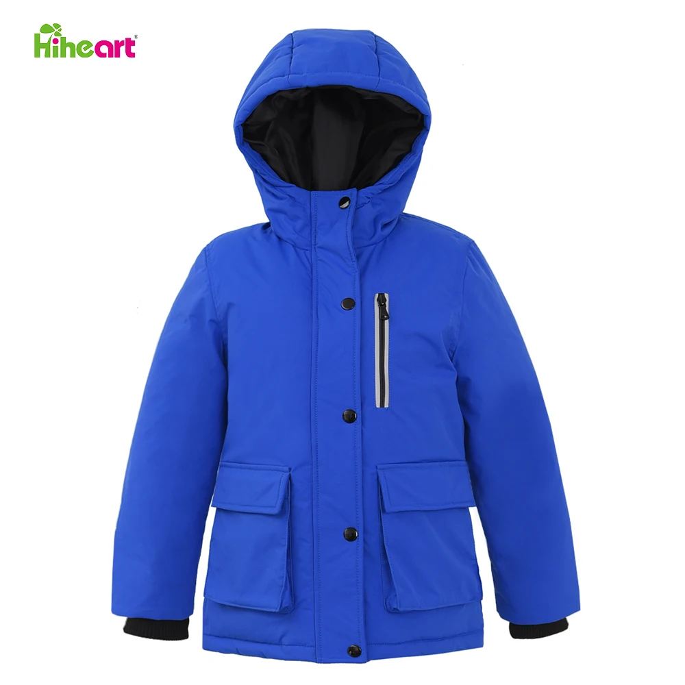 

Hiheart Boys Insulated Parka Thicken Padded Winter Coat with Hood Kids Casual Keep Warm Jackets