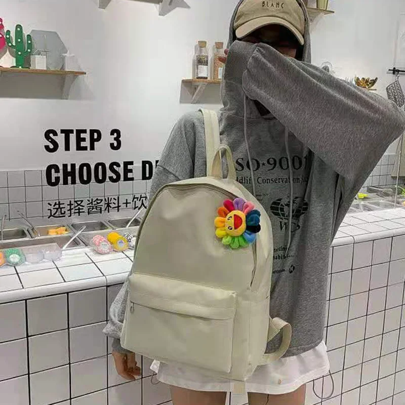 Модный женский рюкзак из мягкой ткани красивый стильный школьный для девочек