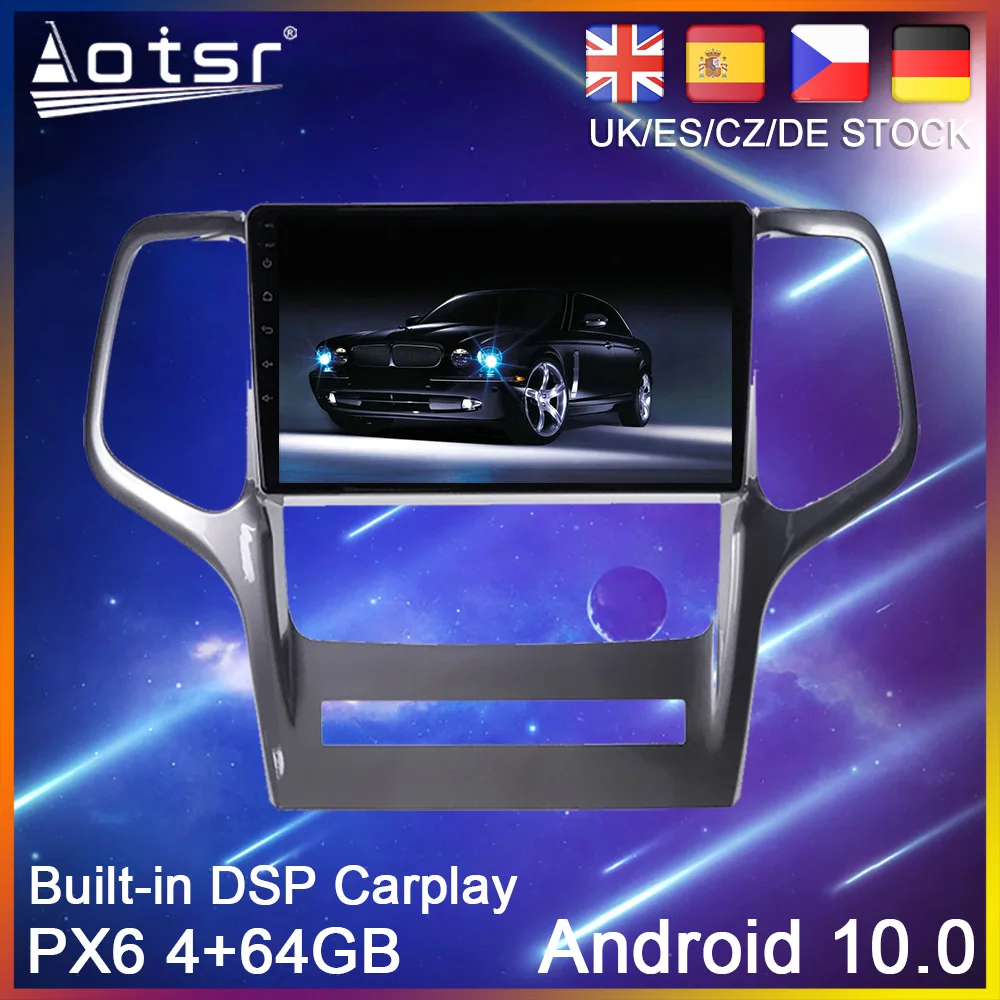 Android 10 0 GPS навигация для Jeep Grand Cherokee WK2 2010 2011 2012 2013 автомобильный DVD радиоприемник