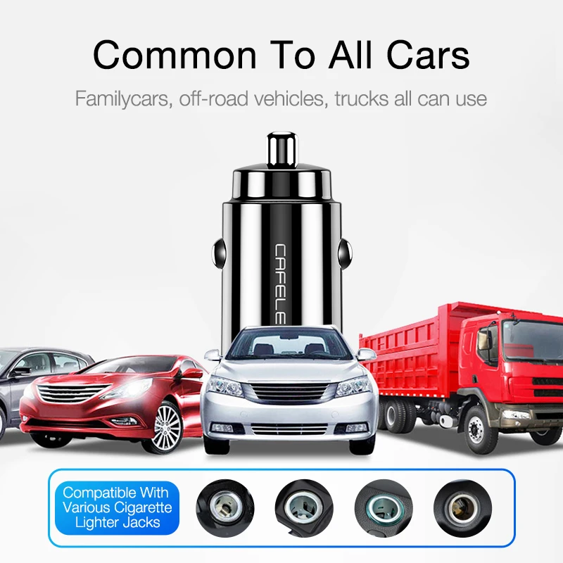 Cafele Dual Usb 15 5 Вт автомобильное зарядное устройство 3.1A Быстрая зарядка для телефона