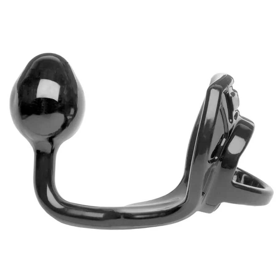 Силиконовый буксир с замком петуха и мяча кольцо анальной Анальная пробка