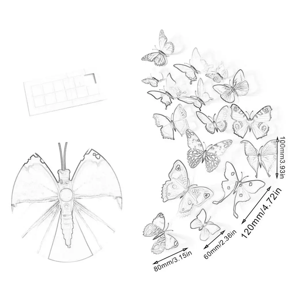 3D имитация бабочки наклейки на стену холодильник свадебное украшение брошь