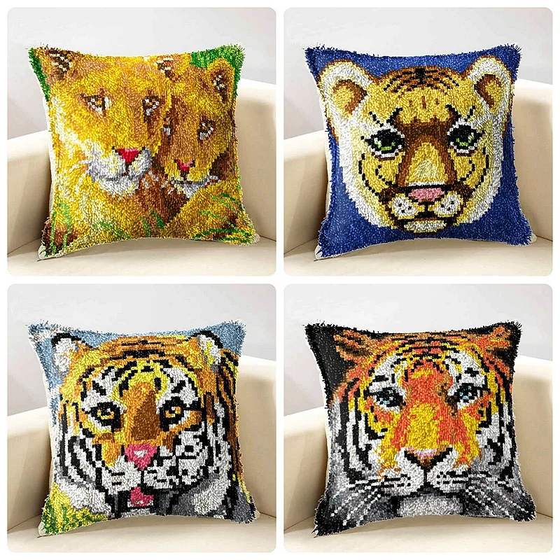 

Diy Cushion Carpet Embroidery Latch Hook Rug Kits Pillowcase Handmade Section Wool Embroidered Needlework for Pillow Case G