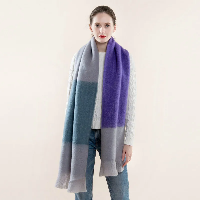 

SOUL OF TIGER Winter Fashion Style new Blankets Ladies Vintage Long Warm Scarf Women Casual Soft Knitted Shawl Oversized Outwear