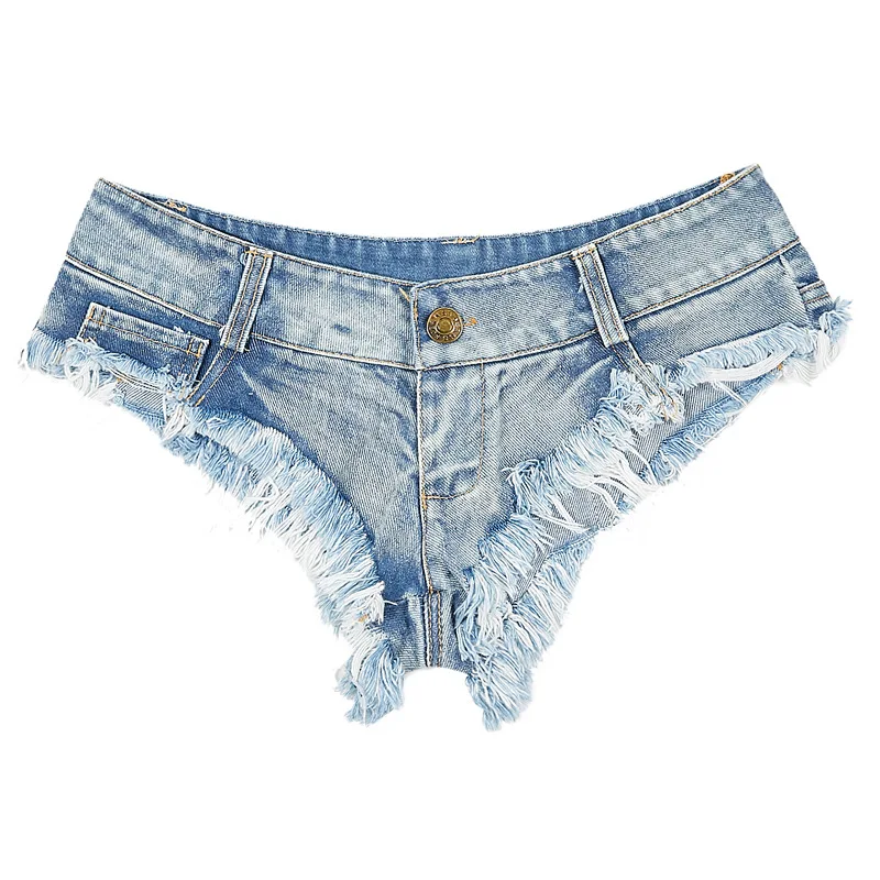 Women Sexy Beach Hotpants Slim Solid Jean Denim Shorts 2020 Summer With Button Zipper Tassel Low Waist Spodenki Damskie