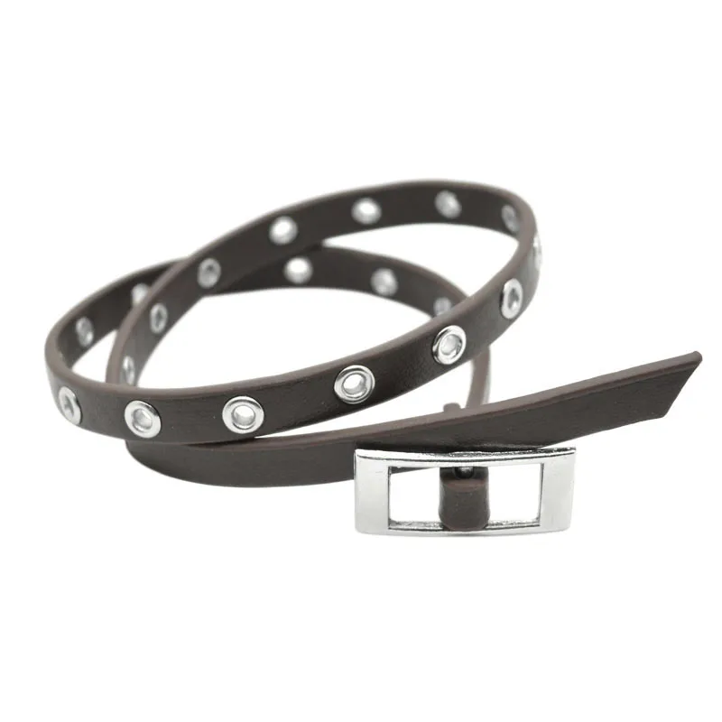 Kirykle Модный повседневный готический панк стиль заклепки Пряжка ремень Pu кожаные