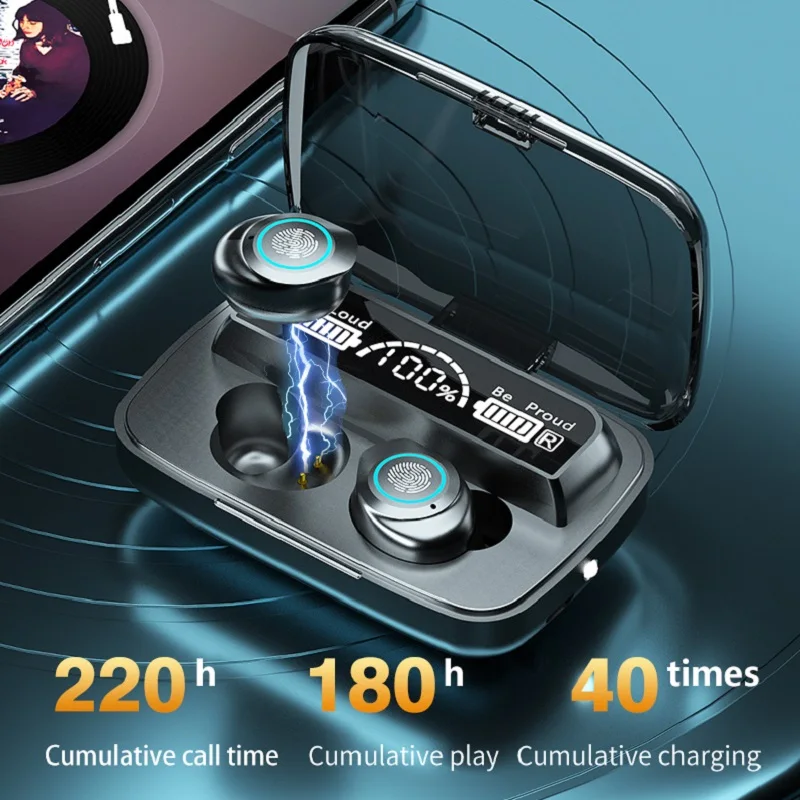 

M17 TWS Bluetooth V5.0 Earphones Active Noise Cancelling With LED Display Portable Wireless Touch Control Earbuds TWS Earphone