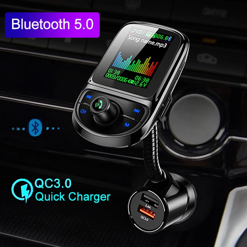 FM трансмиттер JINSERTA QC3.0 с поддержкой Bluetooth 1 8 5 0 дюйма|FM-трансмиттеры| |