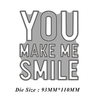 you make me smile letter metal cutting dies 2021 new diy molds scrapbooking paper making die cuts crafts